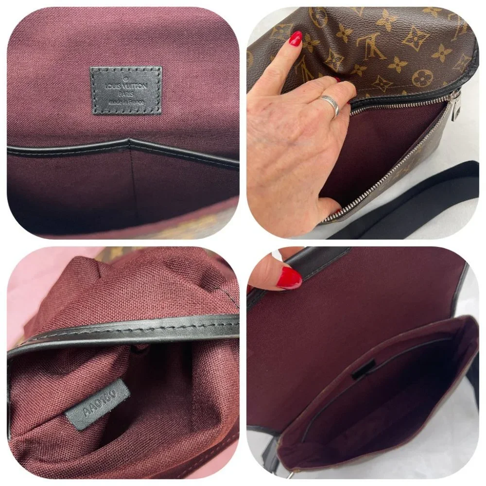 New Auc Louis Vuitton Monogram Macassar Canvas Bass MM Messenger/crossbody Bag
